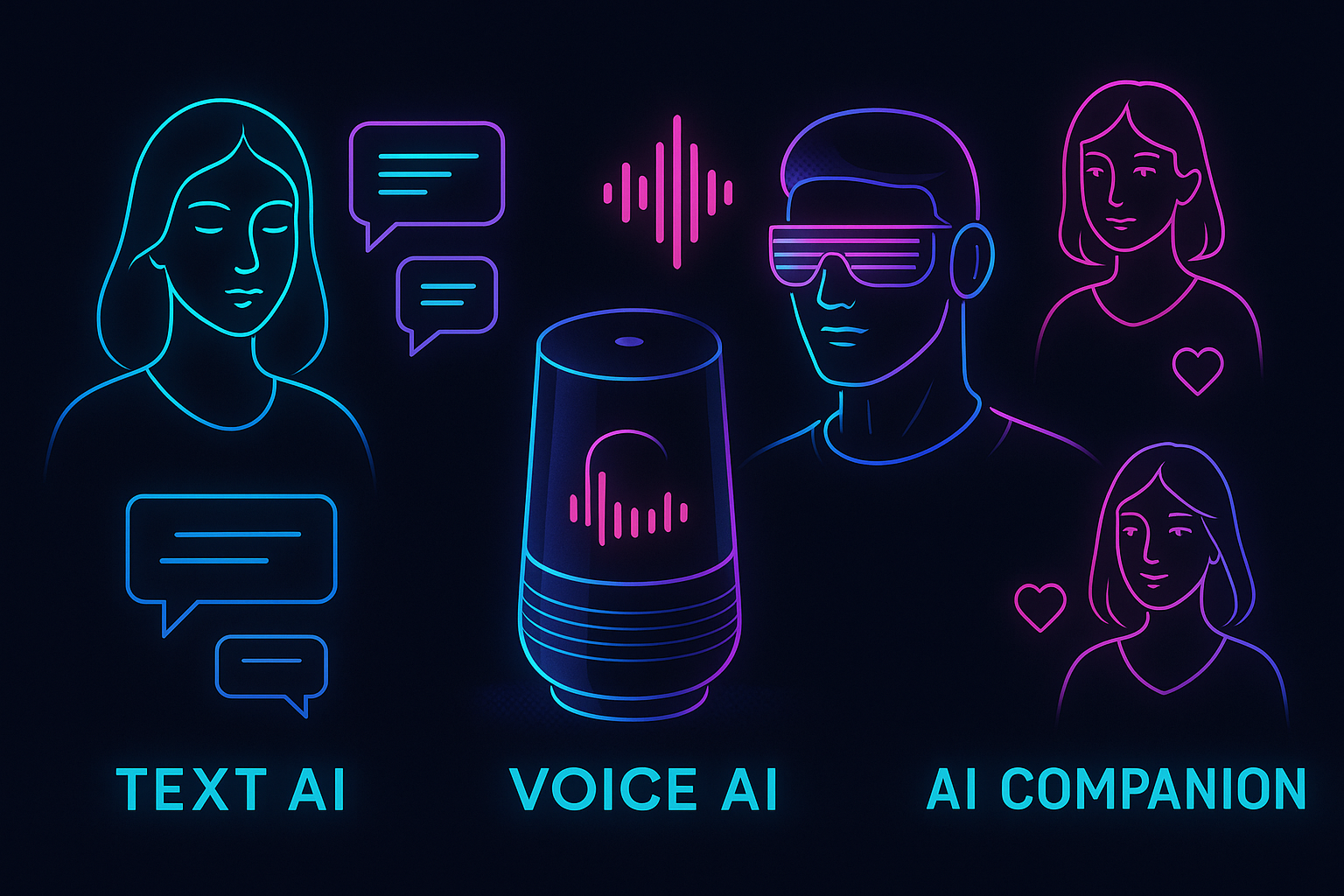 Understanding Different Types of AI Characters: Text, Voice, and Visual AI post image